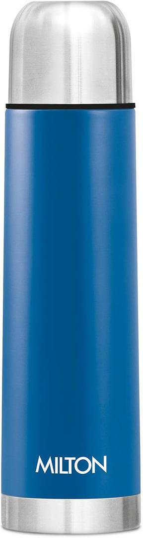 Milton Thermos for Hot Drinks 500 ml (16 oz), 24 Hours Hot and Cold, Stainless Steel Sport Water Bottle, Double Walled Vacuum Insulated Flask for Hot Coffee, Thermosteel, Leak Proof, Eco-Flip, Blue (16.9 Ounces)