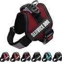 ALBCORP Service Dog Vest Harness  Reflective Service Animal Vest, No-Pull Harness with Handle & Mesh Padding  Sizes XXS-XL for Puppies  2 Removable Service Patches Included (Extra Small, Maroon) (XS 16.5''- 20.5'' Girth)