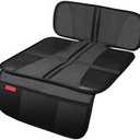 Kaiphy Car Seat Protector - Seat Protection Mat - Thick Padding - Durable, Waterproof Fabric, Leather Reinforced Corners & 3 Pockets for Handy Storage, Black