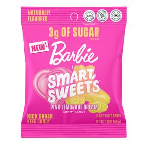 SmartSweets Barbie Pink Lemonade Dream, Gummy Candy, 1.8oz Bags, 14 Pack | Gluten Free, Plant Based, Healthy Snacks For Adults & Kids, Fiber Candy, Fun Chewy Pink Lemonade Gummies, Healthy Candy (EXP 07/26/26)
