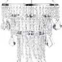 Acrylic Chandeliers Lampshade - Mini Beaded Light Fixture - Crystal Pendant Ceiling Light Shade for Wedding/Bedroom/Hallway/Bathroom (Silver)