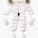 Waterproof Down Filled Snowsuit For Unisex Baby, With Gloves&Shoes&Pompom Hat, Size 12-18 months