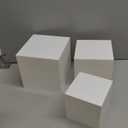 Geetery Set of 5 Display Buffet Risers (3",4",5",6",7") Acrylic Cube with Hollow Bottoms Acrylic Boxes Table Stands for Display Dessert Catering Collectibles Jewelry Decor (Small,3,4,5,6,7 Inch,White)