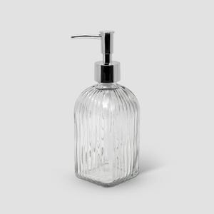 Soap Dispenser Bottle, 16oz, Clear Glass+PP