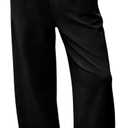 Springrain Womens Barrel Sweatpants High Waisted Wide Leg Pants Casual Cotton Lounge Trousers with Pockets, Black, Large