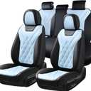 Coverado Car Seat Covers Full Set, Seat Covers for Cars, Front Seat Covers and Back Seat Cover Waterproof Leather Automotive Seat Cover, Universal Car Interior Protectors Cushion for Most Cars