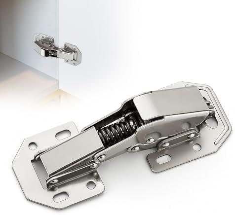 Ravinte 50 Pack Hidden Hinges Soft Close Surface Mount Kitchen Cabinet Hinges, No Pre-drilled for Kitchen Cupboard