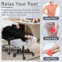 Footrest Under Desk Leg Rest Ottoman Adjustable Height Foot Stool (Grey), 19.3''L x 15''W
