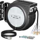 SURAIELEC 80FT Retractable Extension Cord Reel, 14 AWG, ETL Listed, Grey