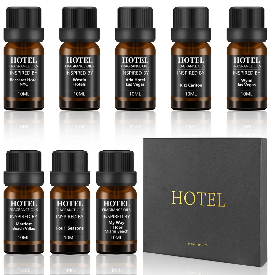 Hotel Collection Diffuser Essential Oil Gift Set,Seaside Hotel Scents for Home,Stress Relief Air Freshening,The Beach Villas and Other Luxury Hotel Scents