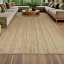 5x8 Jute Hand Woven Area Rug, Reversible, Rectangular, Solid Farmhouse Design, Natural Fiber, for High Traffic Areas, Bedroom, Living Room, Dining Room, Hallway, Office, Kitchen, Entryway