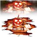 SURANBULI Halloween Garage Door Decoration, Halloween Garage Background Sticker, Fireplace Background, Mural, Decoration Party Decor