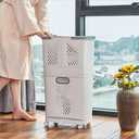 Removable Laundry Basket Classification Thickened Storage Rack Household Storage Bucket White, 29 x 12.2 x 17.3 inches