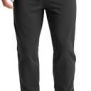 Aolesy Men's Joggers Sweatpants with Zipper Pockets Stretch Athletic Gym Pants for Workout, Running, Golf (Fleece & Regular) (Black, XXL)