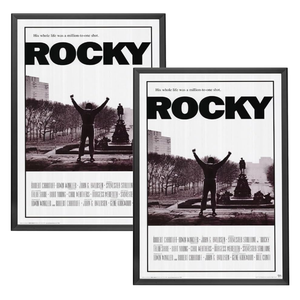 SnapeZo 2-Pack 27x41 Black Movie Poster Frames, Front-Loading Snap Frame, 1.25" Aluminum Profile, Wall Mounted