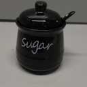 Ceramic Sugar Bowl with Lid and Spoon 12oz (Black)