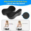 Seat Cushion for Tailbone & Sciatica Pain Relief Certified & Ergonomist-Designed Tapered Front Edge Reduces Thigh Pressure Wide Memory Foam for Office Chair, Car, Wheelchair