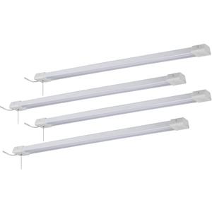 Cybertech Lighting 3ft 30W LED Shop Light Fixture with Pull Chain Switch, Full Size Lamp Cover, 4000K Cool White. (4-Pack)