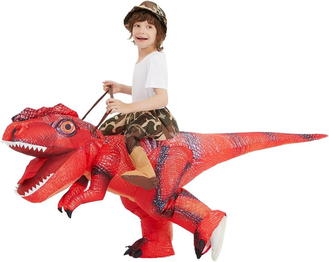 COMIN Inflatable Dinosaur Costumes for Toddler Kids T Rex Blow Up Ride on Dino Outfits for Halloween Party (55) COMIN Inflatable Dinosaur Costumes for Toddler Kids T Rex Blow Up Ride on Dino Outfits for Halloween Party (55)