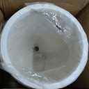 Kante 14 Inch Dia Round Concrete Planter, Indoor Outdoor Large Plant Pot with Drainage Hole and Rubber Plug for Home Patio Garden, Pure White
