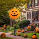 Retisee Halloween Pumpkin Eyeball Post Light Cover Jack O Lantern Lamp Shade 20 D x 22 H Eyeball Lamp Shade Plastic Pumpkin Light Shade for Porch Garage Front Door Outdoor(1 Pack,Pumpkin)