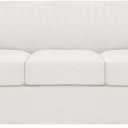 H.VERSAILTEX 4 Piece Stretch Sofa Covers for 3 Cushion Couch Covers for Living Room Furniture (Base Cover Plus 3 Seat Cushion Covers) Upgraded Thicker Jacquard Fabric (Sofa, Porcelain White) (Large)