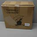 Outdoor Cat House Heated for Outside Winter 100% Waterproof Oxford Tarpaulin with Safe Escape Door and 5" Elevated Base with Heater for Feral Barn Cat Kitty (26x20x14)