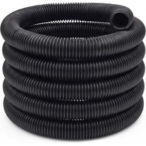 4 in OD x 25 ft Flexible Drain Pipe Expandable Landscaping Drain Pipe Corrugated Pond Tubing PE Hose Black Solid Tubing for Pond Pump Fountain Garden Swimming Pool Fountain Waterfall
