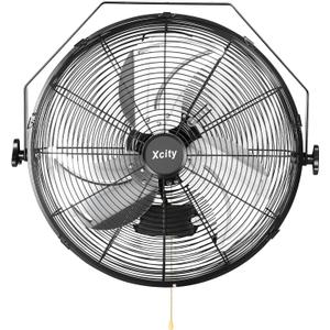 18 Inch Garage Wall Mount Fan, 3-speed High Velocity Metal Industrial Fan, Adjustable Tilt, 4200 CFM Aluminum Blades for Warehouse Workshop Greenhouse Commercial