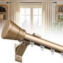 Curtain Single Track Wall Mounted, Roman Rod for Windows, Heavy Duty Drapery Rail with Aluminum Bracket, Silent Curtain Rails System for Room Divider Living Room Bedroom Hospital (Gold, 2.2m(7.2ft)