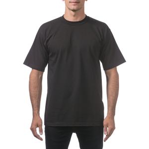 Pro Club Men's Heavyweight Cotton Short Sleeve Crew Neck T-Shirt (Black)