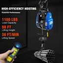 Electric Hoist Winch 2-in-1,1100lbs Portable Power Winch Crane, 1500W