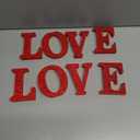 Wood Valentine's Day Table Decorations Freestanding Block Red Cutout Letters with Rhinestone Decor for Valentine's Day Anniversary Wedding Party Favor(Love)