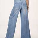 PHISOCKAT Stretchy Wide Leg Jeans for Women Flare Baggy Jeans with Pockets (M)