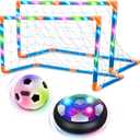 Hover Soccer Ball Set - Light-Up Indoor Soccer Ball & Glowing Goals for Kids Age 3-12, Perfect Xmas & Birthday Gift