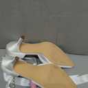 Women's Pearl White Wedding Shoes for Bride High Heels Pointed Toe Bridal Shoes Satin Prom Party Dress Pumps Sandals, Size 40