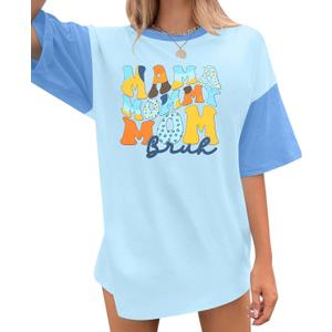 Mom Shirts for Women Mama Mommy mom Bruh T Shirts Mother's Day Funny Casual Oversized Tee Tops