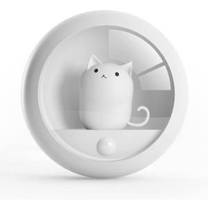 Attivolife Cat Magnetic Motion Sensor Light with Stand, Rechargeable Cordless LED Night Lamp Dimmable, Portable White Wall Light for Bedroom Kids Room Hallway Stair