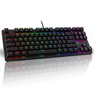 TECWARE Phantom 87 Key RGB Mechanical Gaming Keyboard | Outemu Blue Switch | 16.8M Color LED Lighting | 18 Pre-Set | Low Latency | N-Key Rollover | Software Customizable Keys | Wired USB Connection