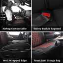 JOJOBAY Car Seat Covers for Dodge Ram, Fit 2009-2025 1500/2500/3500 HD Pick-up Truck, Crew, Regular, Quad, Mega Cab, Waterproof Synthetic Leather Seat Covers (2PCS-Front,Black-Brown)