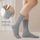 BAMBOO COOL Men's Crew Socks Bamboo Viscose Breathable Rib Dress Socks For Men, Casual Lightweight Comfort 6 Pack (Gray, M)