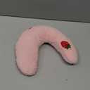 Lystaii Cat Calming Pillow for Indoor Pets - Soft Fluffy Cat & Dog Bed - Dog Neck Pillow Pet Toy Half Donut Anxiety Relief with Cute Embroidery Pattern (Pink, Strawberry)