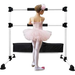 Wesky Double Ballet Barre Portable 4FT Adjustable Freestanding Ballet Barre Fitness Stretching Dancing Bar for Home Studio Adult and Kids