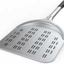 Pizza Peel 12'' Aluminum Perforated Launch Placement Retrieving Peel Metal Hanging Hook Lightweight Turning Peel Non-stick Pizza Paddle Outdoor Pizza Oven Accessories
