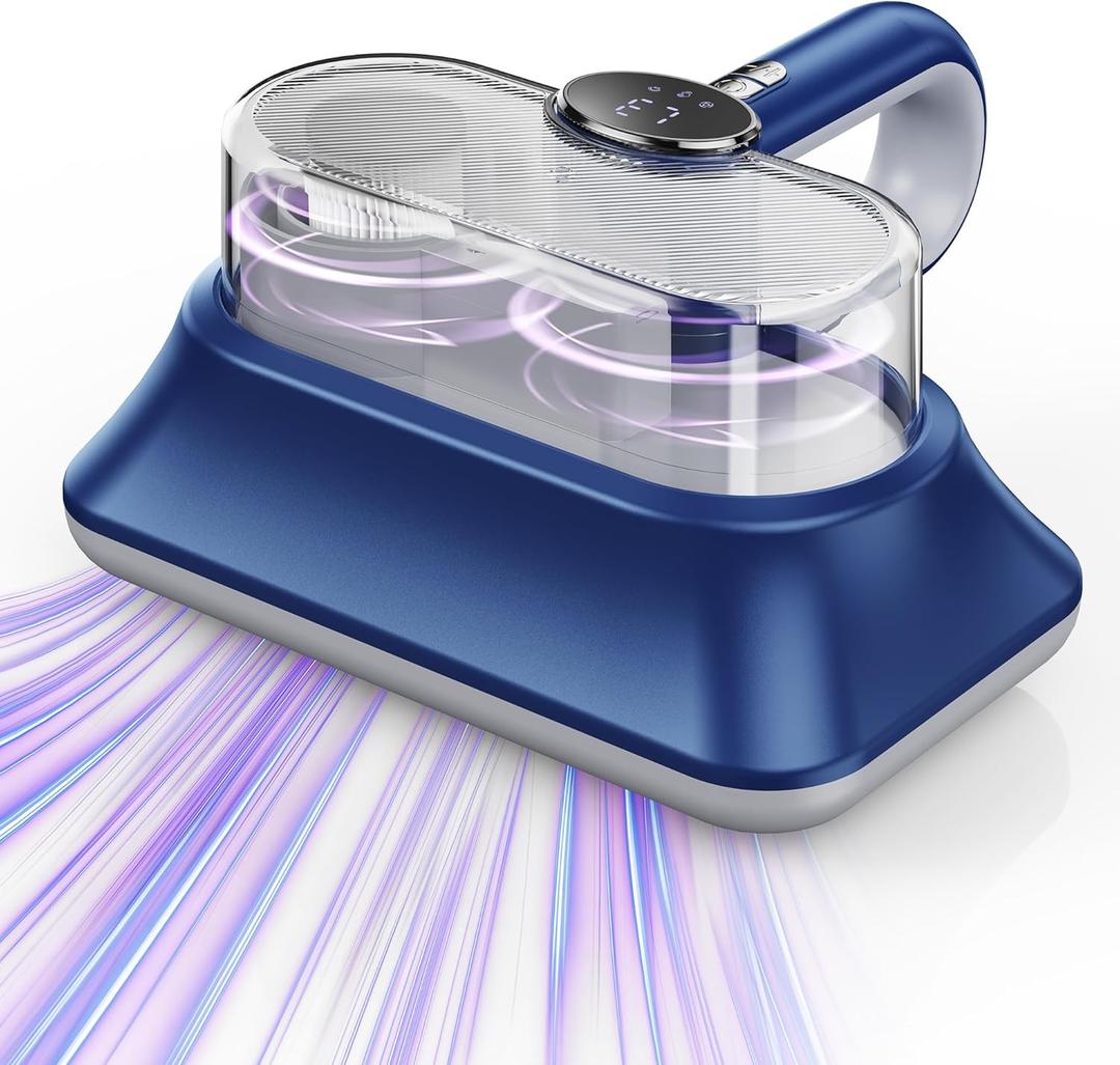 Mattress Vacuum Cleaner Powerful Vibration Handheld Couch Vacuum with UV-C Light and LED Display, HEPA Filter, Versatile Bed Vacuum Cleaner Cordless with Type-C Charging Port for Bed, Sofa, Carpets