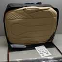 KEYOOG 5-Seater Car Seat Covers Full Set, Fit for Front and Rear Seats of Cars, Waterproof and Breathable Nappa Leather, Compatible with Airbags, Car Seat Protector Covers for Most Cars - Color: Off-white