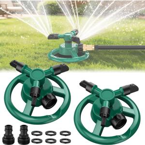 Sprinklers for Yard, Lawn & Garden Sprinkler Automatic 360 Rotating for Large Area Coverage, Grass Water Sprinkler for Water Fun-2PCS