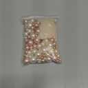 UDU 150 Pcs Vase Filler Floating Beads No Hole Faux Pearls Makeup Beads Mixed Sizes Round Pearls for Centerpieces Vase Home Party Wedding Decor, 8/14/20 mm (White,Rosegold)