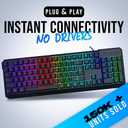 KLIM Chroma USB RGB Gaming Keyboard, Wired PC Computer Keyboard, Membrane, Waterproof Durable, 2 ms Response, PS4/PS5 & Mac Compatible