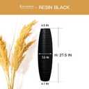 Tall Floor Vase, 27.5 inches (70cm, 2.3FT) Floor Vase Sturdy, Luxury, Textured for Decorative Branches Dried Flowers, Tall Vases for Rustic Living Room, Home Decor, Resin Black Vases